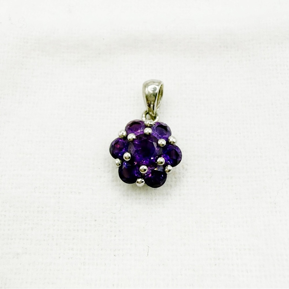 Purple Flower Crstal Pendant